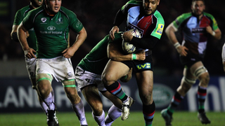 Rugby Players Go For The Ball